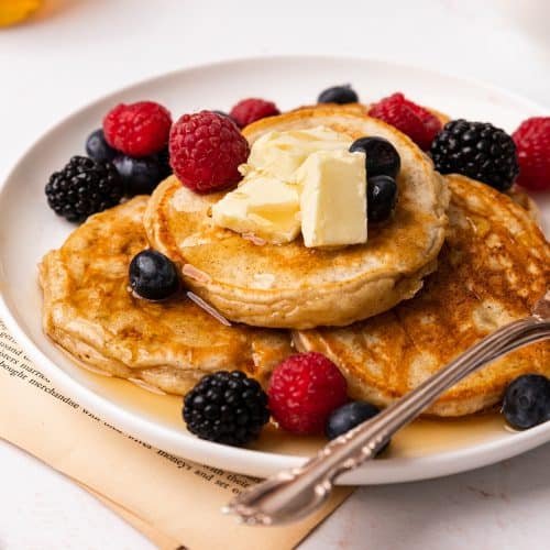 Cottage Cheese Pancakes with Honey & Nuts