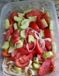 MARINATED CUCUMBERS, ONIONS, AND TOMATOES